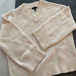 rag & bone V-Neck Wool/Cashmere Sweater Cream size M
